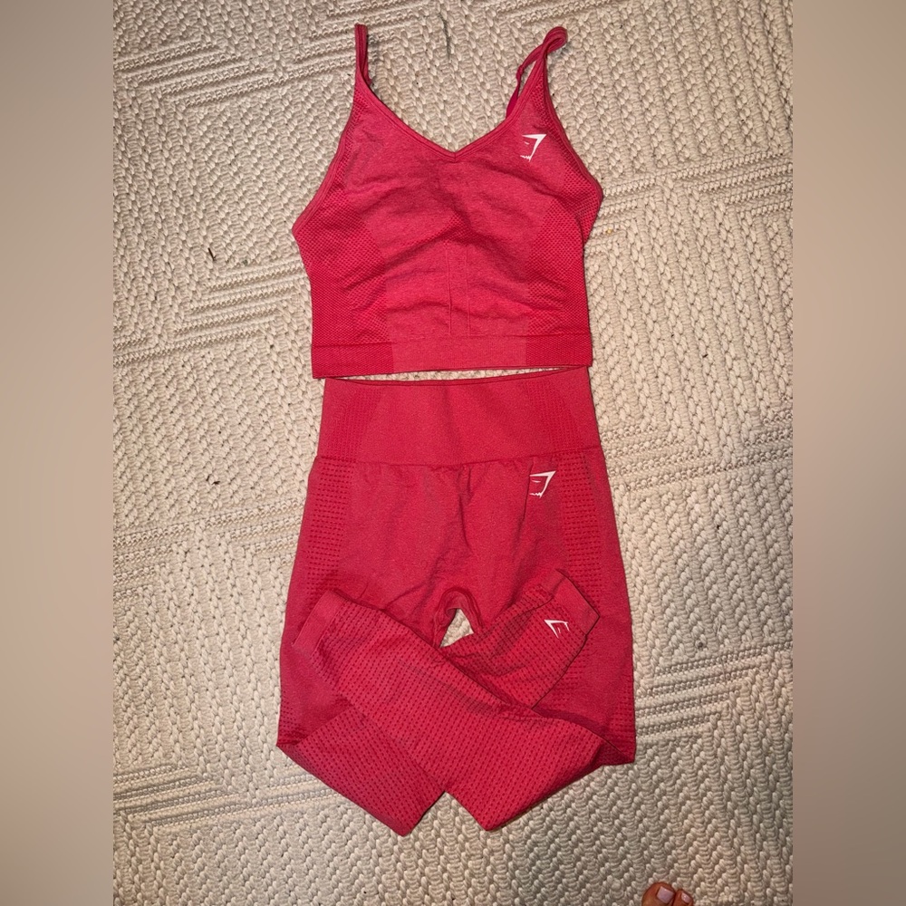 Gymshark Pink Athletic Top and leggings set